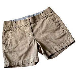 J. CREW CHINO Shorts Broken-In Tan Khaki Preppy Casual Womens Size 2